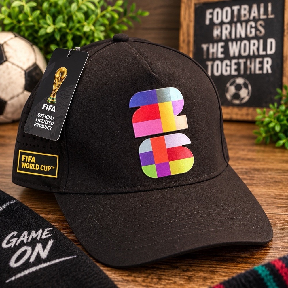 FIFA World Cup 26 C3-R Water Resistant Black Multicolor Cap Hat NWT Official